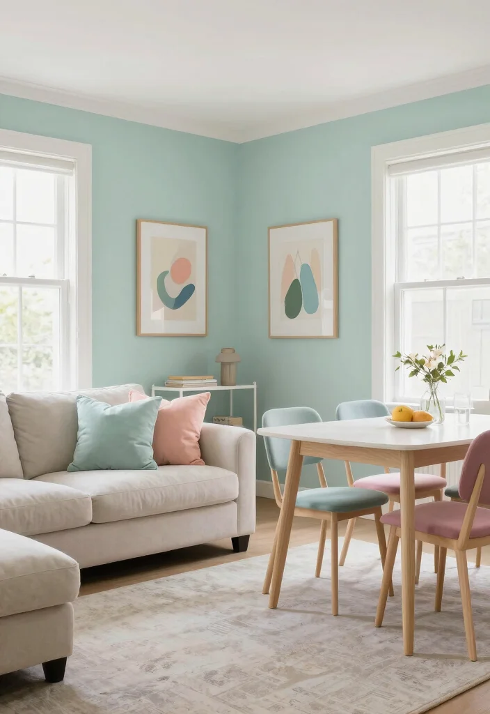 12 Small Living Dining Room Ideas That Flow Well 3. Color Schemes that Open Up Space 0