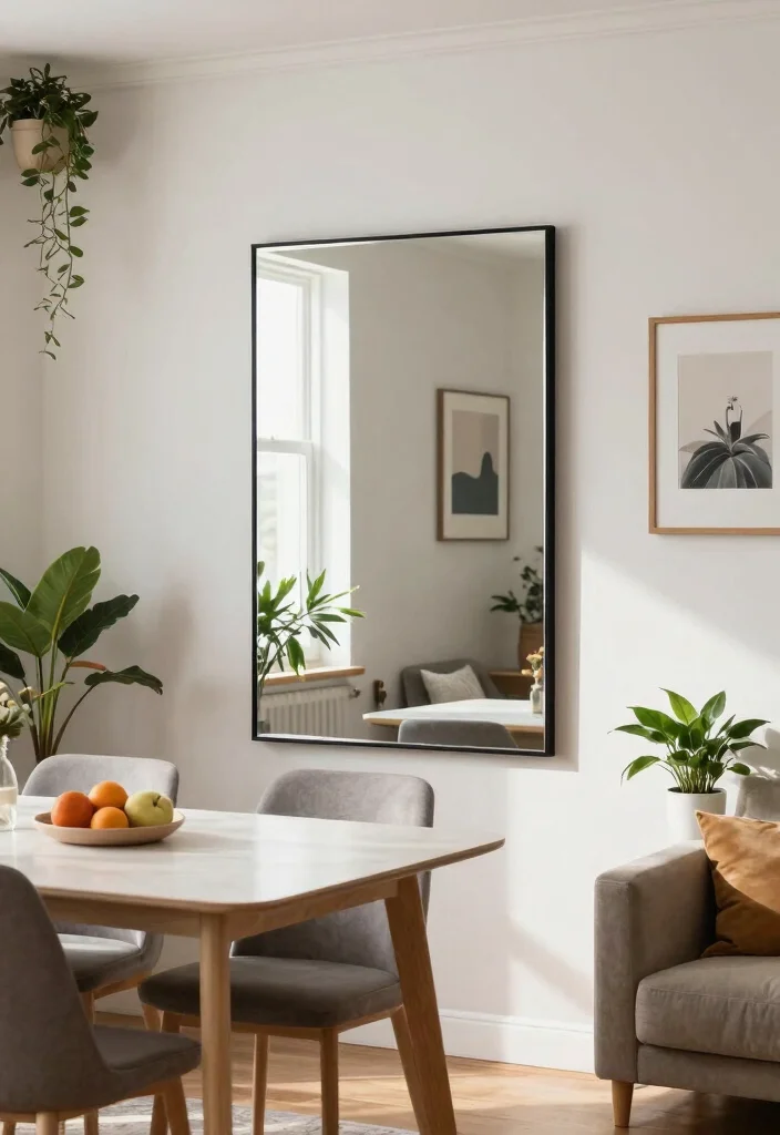 12 Small Living Dining Room Ideas That Flow Well 5. Mirrors to Enhance Light 0
