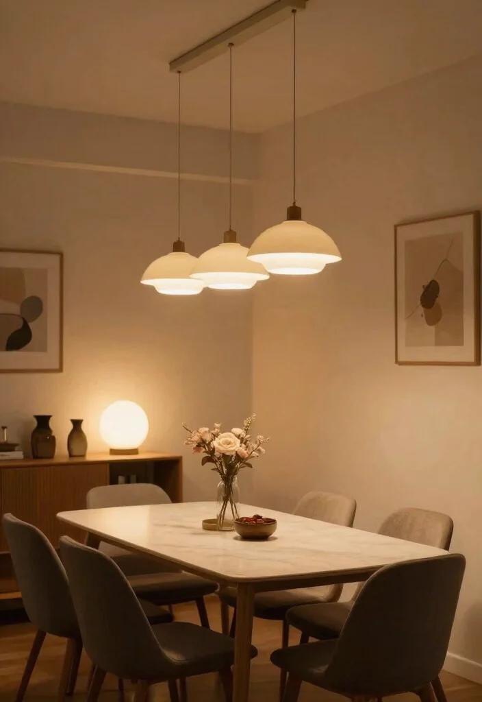 12 Small Living Dining Room Ideas That Flow Well 7. Layered Lighting 0