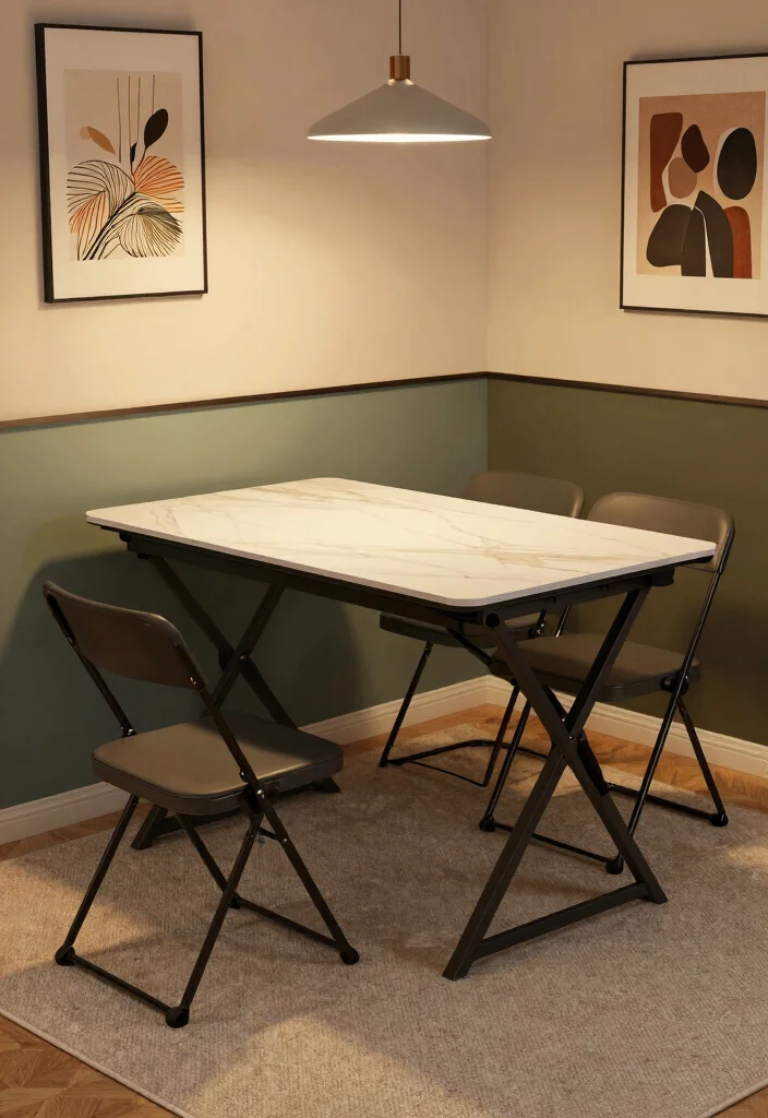 12 Small Living Room Dining Area Ideas That Work 1 12 Small Living Room Dining Area Ideas That Work 1. Use a Foldable Dining Table 0