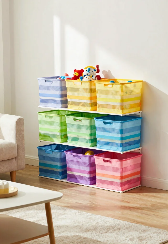 12 Toy Storage Ideas for Living Rooms That Stay Tidy 12. Collapsible Storage Solutions 0