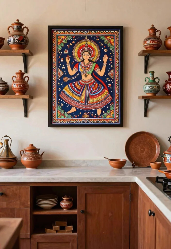 12 Traditional Indian Kitchen Ideas with Modern Touch 9. Traditional Art and Crafts 0