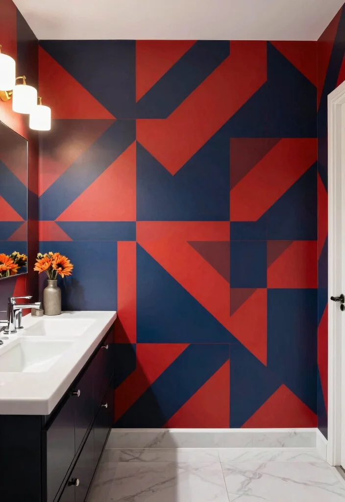 14 Bathroom Interior Ideas for a Polished Modern Look 10. Bold Accent Walls 0