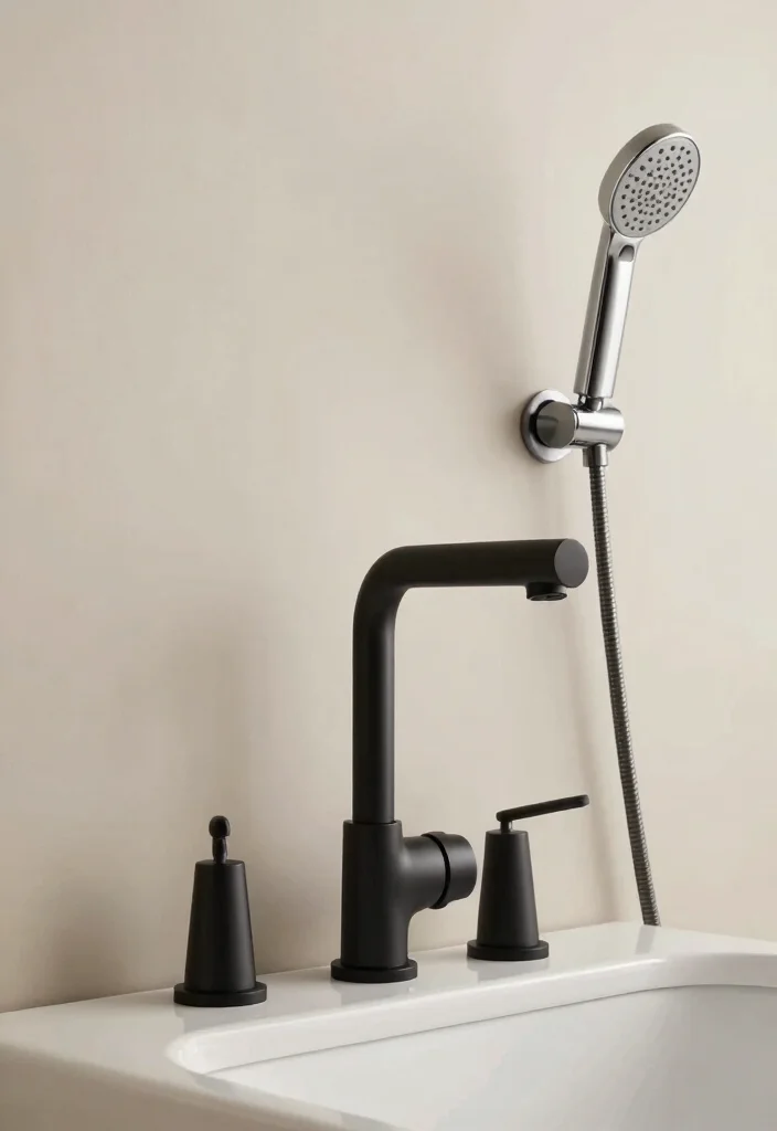 14 Bathroom Interior Ideas for a Polished Modern Look 11. Dual Finish Fixtures for Modern Appeal 0