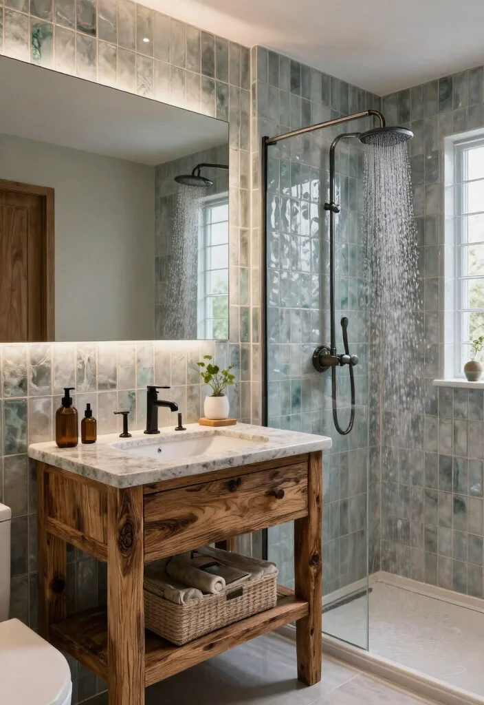 14 Bathroom Interior Ideas for a Polished Modern Look 3. Sustainable Luxury with Recycled Materials 0