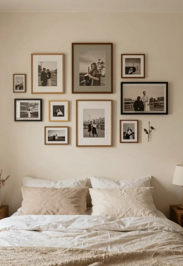 14 Cozy Aesthetic Bedroom Ideas with Warm Details 49 14 Cozy Aesthetic Bedroom Ideas with Warm Details 9. Personalized Art and Photos 0