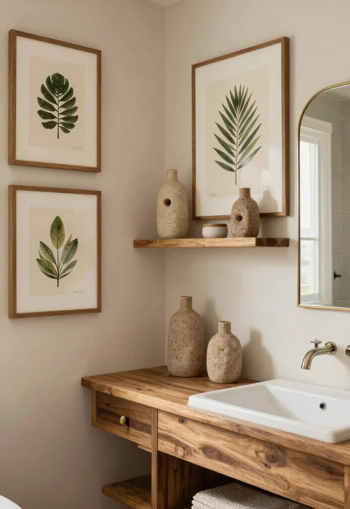 14 Earthy Bathroom Ideas with Natural Textures and Warm Tones 51 14 Earthy Bathroom Ideas with Natural Textures and Warm Tones 11. Earthy Art and Decor 0