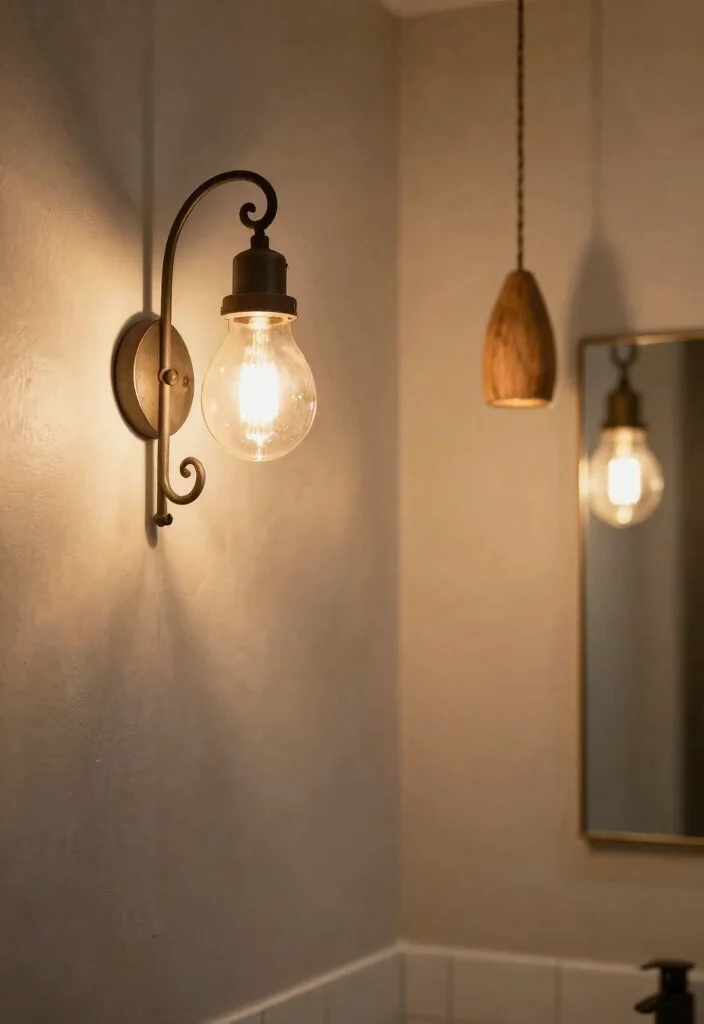 14 Earthy Bathroom Ideas with Natural Textures and Warm Tones 64 14 Earthy Bathroom Ideas with Natural Textures and Warm Tones 14. Rustic Style Lighting 0