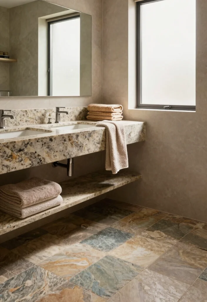 14 Earthy Bathroom Ideas with Natural Textures and Warm Tones 24 14 Earthy Bathroom Ideas with Natural Textures and Warm Tones 4. Natural Stone Surfaces 0