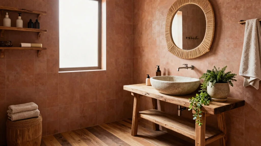 14 Earthy Bathroom Ideas with Natural Textures and Warm Tones