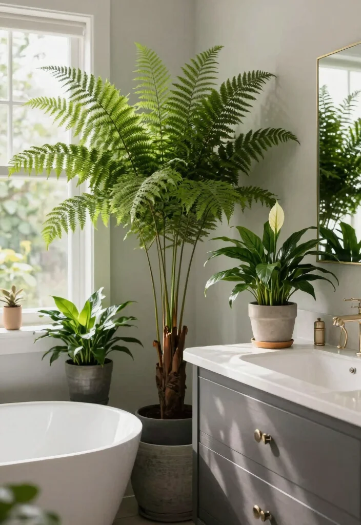 14 Elegant Bathroom Ideas That Feel Timeless and Refined 14. Plants for a Touch of Nature 0