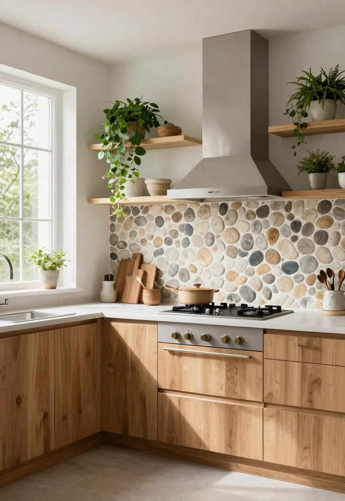 14 Kitchen Tile Ideas That Transform the Space 35 14 Kitchen Tile Ideas That Transform the Space 5. Eco Friendly Pebble Tiles 0