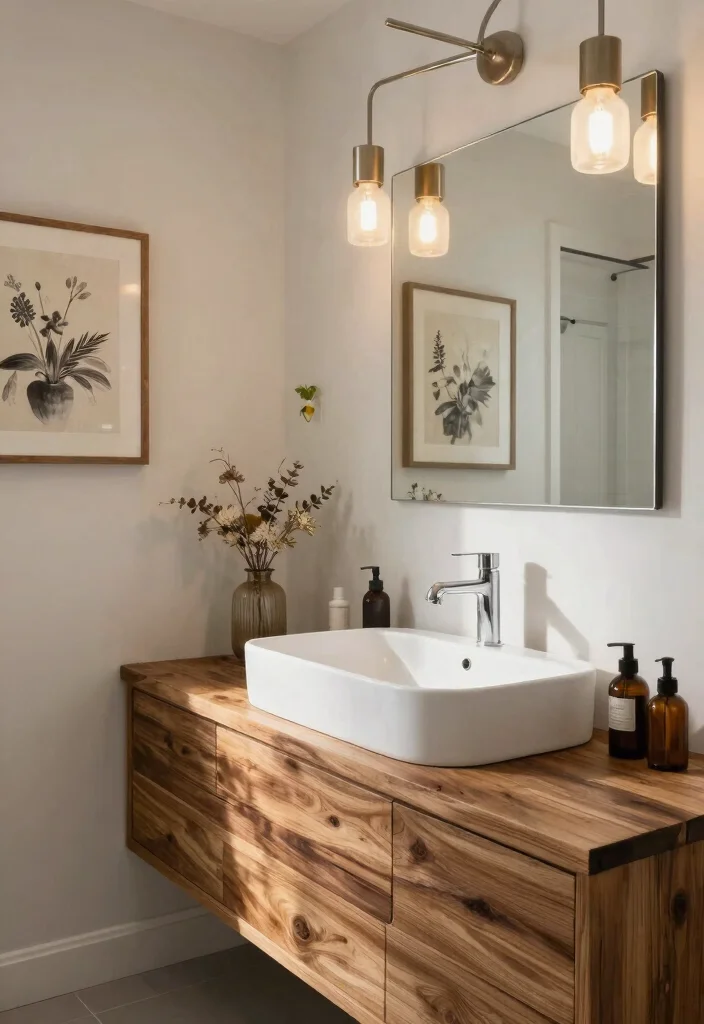 14 Mediterranean Bathroom Design Ideas with Old World Charm 13. Blend of Modern and Rustic 0
