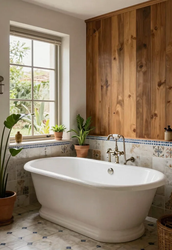 14 Mediterranean Bathroom Design Ideas with Old World Charm 4. Elegant Freestanding Tubs 0