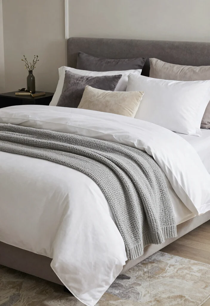 14 Modern Bedroom Ideas with Clean Lines 11. Textured Bedding for Comfort 0