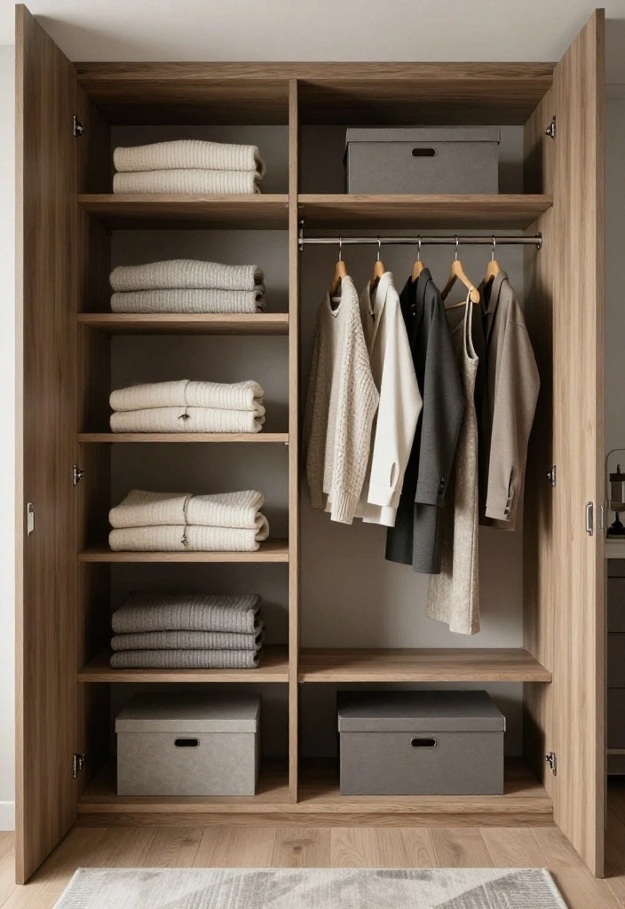 14 Modern Bedroom Ideas with Clean Lines 13. Open Closet Designs 0