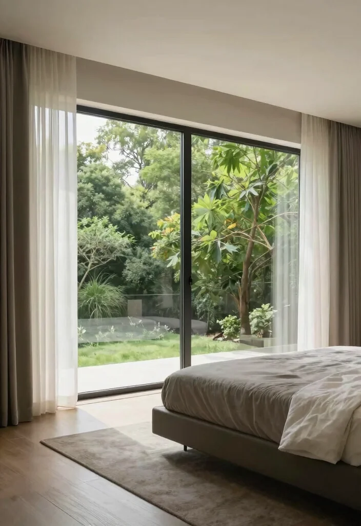 14 Modern Bedroom Ideas with Clean Lines 14. Floor to Ceiling Windows 0