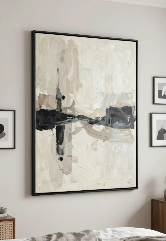 14 Modern Bedroom Ideas with Clean Lines 7. Statement Wall Art 0