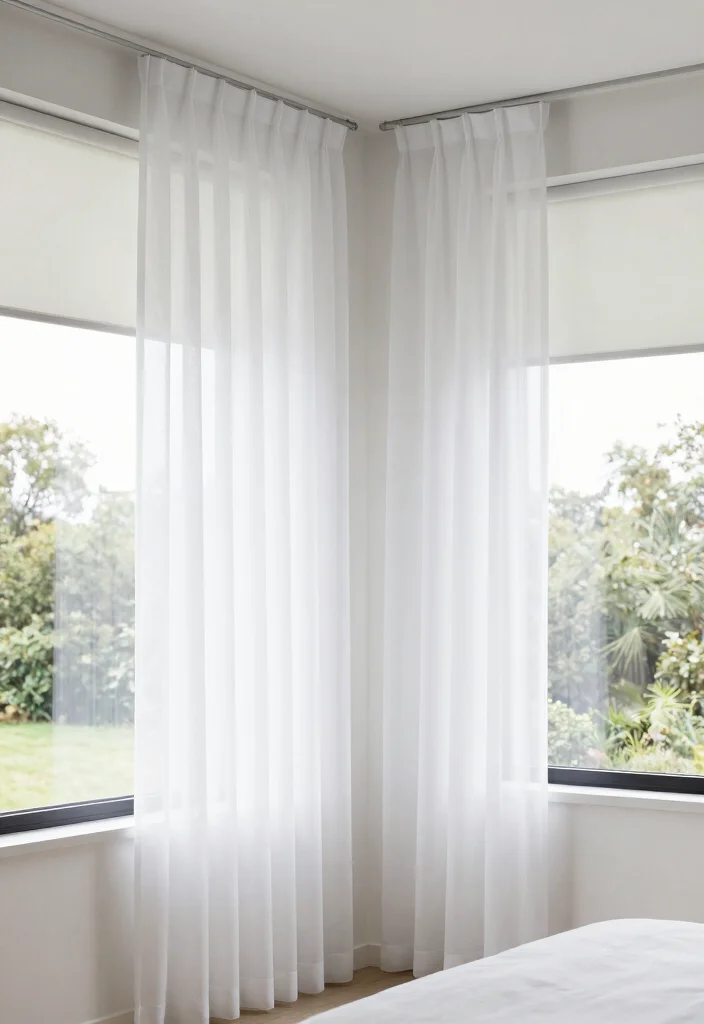 14 Modern Bedroom Ideas with Clean Lines 9. Minimalist Window Treatments 0