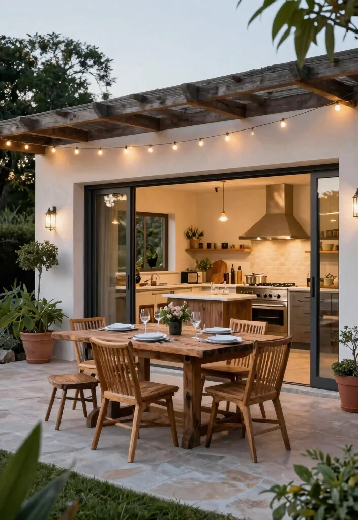 14 Outdoor Kitchen Design Ideas for Entertaining 10. Open Air Dining Areas 0