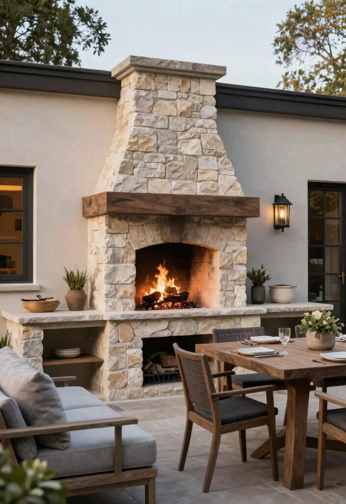 14 Outdoor Kitchen Design Ideas for Entertaining 13. Outdoor Fireplaces 0