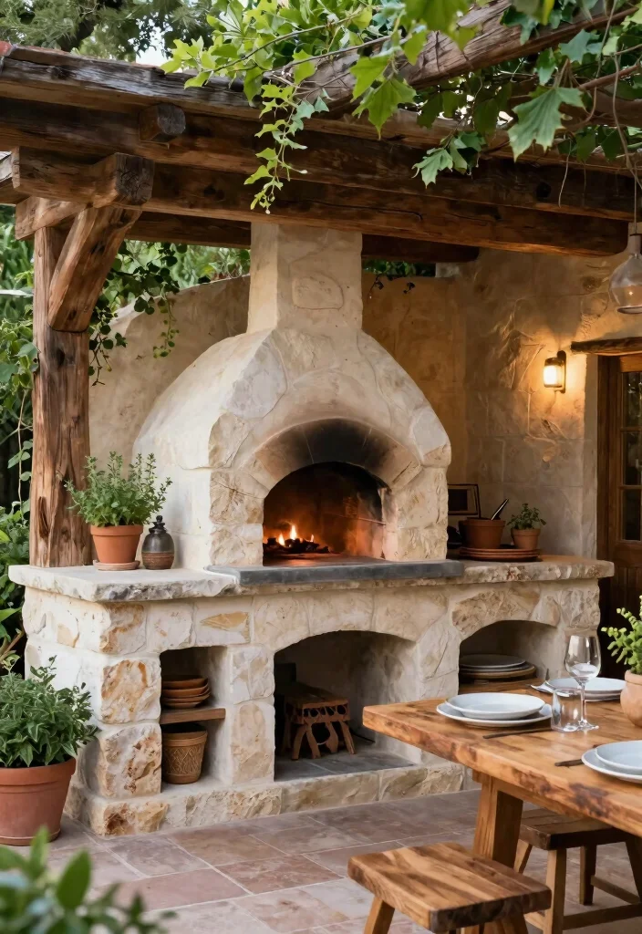 14 Outdoor Kitchen Design Ideas for Entertaining 4. Rustic Charm with Natural Elements 0