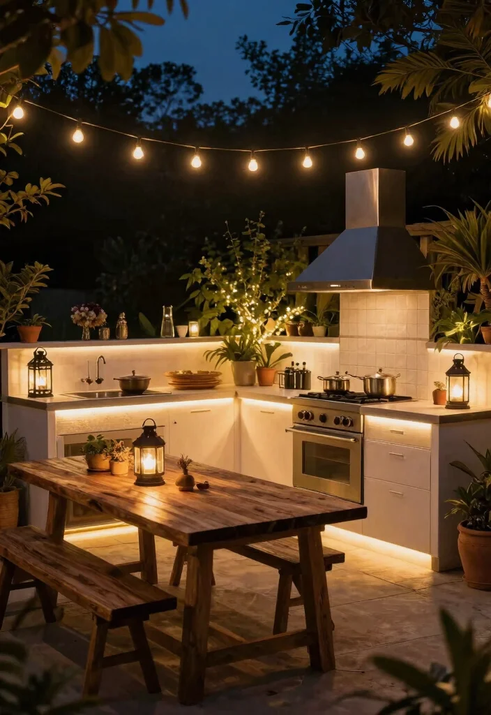14 Outdoor Kitchen Design Ideas for Entertaining 8. Aesthetic Lighting Solutions 0