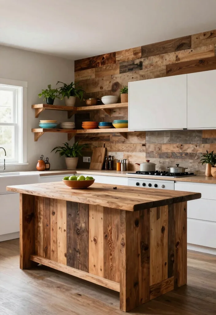15 Kitchen Makeover Ideas That Feel Brand New 2. Transform with Reclaimed Wood 0