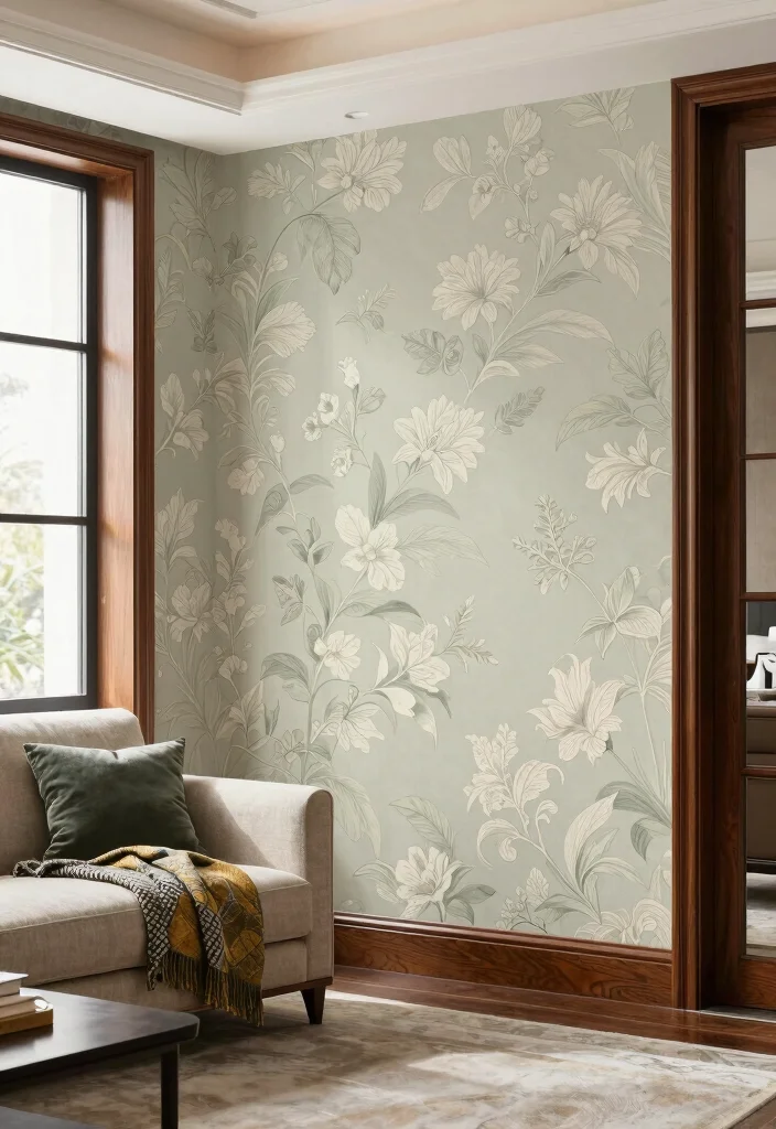 18 Luxury Modern Living Room Ideas That Feel High End 11. High End Wallpaper 0