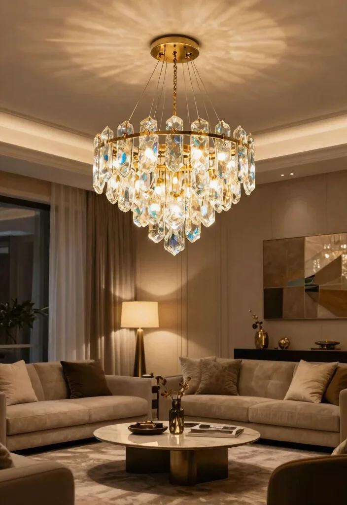 18 Luxury Modern Living Room Ideas That Feel High End 5. Statement Lighting Fixtures 0