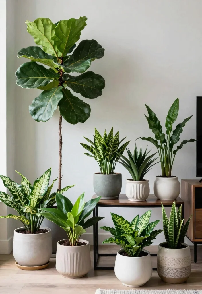 18 Luxury Modern Living Room Ideas That Feel High End 7. Indoor Plants as Decor 0