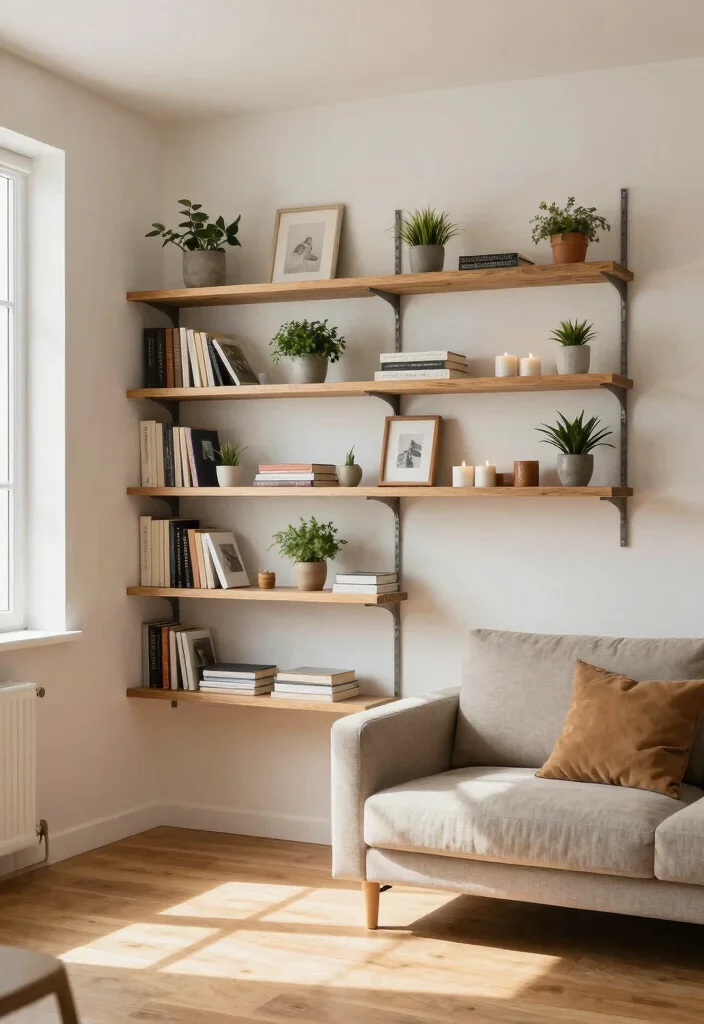 9 Extremely Small Living Room Ideas That Actually Work 1 9 Extremely Small Living Room Ideas That Actually Work 1. Wall Mounted Shelving 0