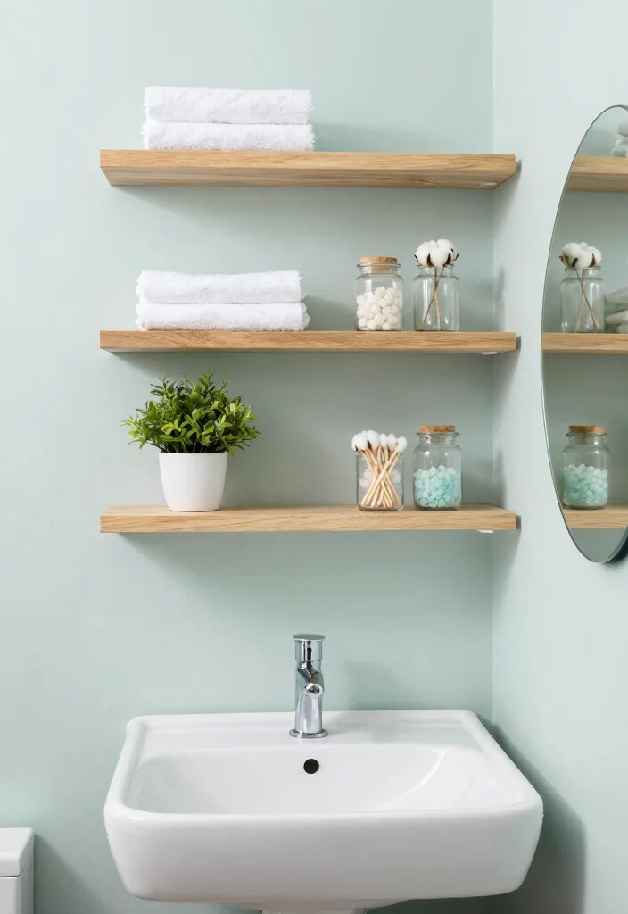 9 Very Tiny Bathroom Ideas That Actually Work 1. Floating Shelves for Instant Storage 0