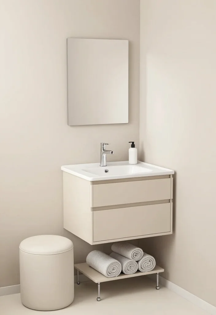 9 Very Tiny Bathroom Ideas That Actually Work 2. Multi functional Furniture 0